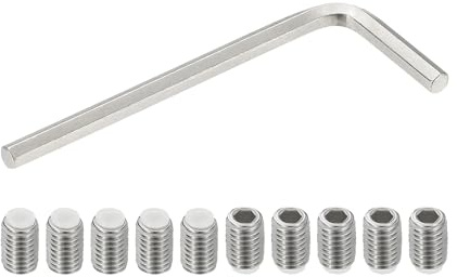 PATIKIL M8x12mm Vis Sans Tête Nylon, 10Pcs en Acier Inoxydable 304 Boulon Tête Hexagonale Métrique Six Pans Creux, Antidérapant, Entraînement Hexagonal Interne avec Clé Six Pans