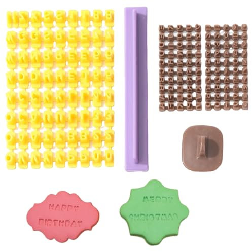 172Pezzi Set di Francobolli per Biscotti Timbri per Lettere Numero Alfabetico Stampo in Barite Francobolli Dolci Parole DIY Message Torta Stampo Strumenti di Decorazione della Torta per Biscotti Forno