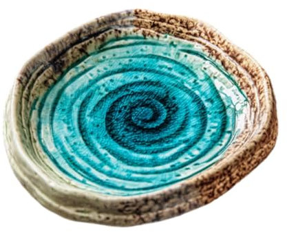 F Fityle Irregular Shape Serving Dish, Ceramic Deep Dish Decorative Plate Versatile Retro Ceramic Dinner Plate for Party Snacks Fruit,