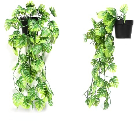 Acihety Planta artificial de Monstera en maceta de 48 cm – Planta artificial realista para salón, oficina e interior – Planta decorativa de interior de polietileno
