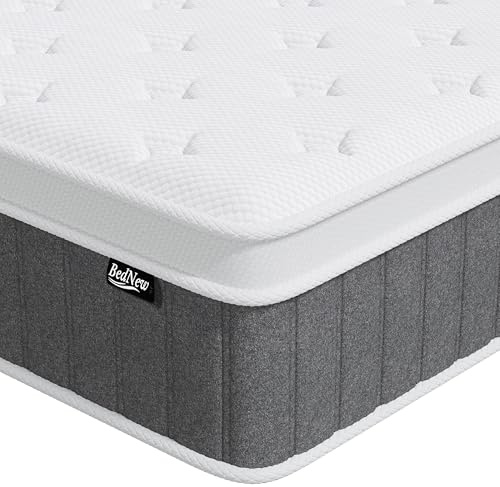 Bednew Matratze 160 x 200cm, 26cm Federkernmatratze H3 Höhe 7-Zonen Orthopädische Taschenfederkernmatratze mit Comfort Memory-Schaum Schicht,Öko-Tex Zertifiziert, 101Nächte Probeschlafen