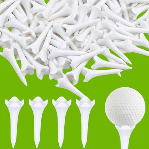 Fampery 30 Stück Kunststoff-Golf-Tees – 3,8 cm kurze Golf-Tees – verbesserte Haltbarkeit und Stabilität, entworfen, um Reibung und seitliche Drehung zu reduzieren, 4 Zinken Kunststoff-Tees
