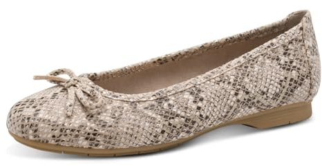 Jana Women's Ballerina Vegan 8-22164-41 Ballet Flats, Beige Snake, 5 UK