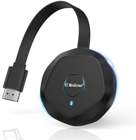 Wireless HDMI Display Adapter, 4K Screen Mirroring Streaming Dongle, 2.4/5GHz Wifi Transmitter and Receiver Connector Support Miracast/DLNA/Airplay for iOS/Android/Laptop/iPhone/PC/Monitor/Projector