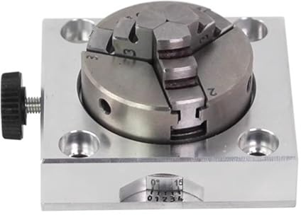 Vituord Rotary Table for Milling Machine, Small Precision 3 Jaw Chuck Indexing Head, Can Be Clamped Forward and Reverse, T-slot Fixing, for Mini Lathe Milling Machine Bench Driller