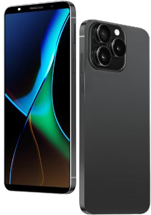 Téléphone déverrouillé, écran de 6,0 pouces, 4GB RAM + 64GB ROM / TF 256GB, 13MP + 16MP double appareil photo, support 4G LTE FDD TDD, double carte SIM, idéal pour les débutants. (200 black)