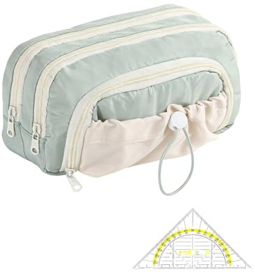Ceeyoll 2 Piezas Estuche Escolar, Estuche Adolescente, Gran Capacidad, Multifuncional, Estuches Escolares, Estuche para Lapices, Apto para Escuelas Y Oficinas (Verde)