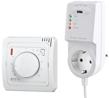 ELEKTROBOCK BT015 Funk-Raumthermostat mit Empfänger für Kesselheizung | Kabellos & batteriebetrieben | Einfache Installation ohne Kabel
