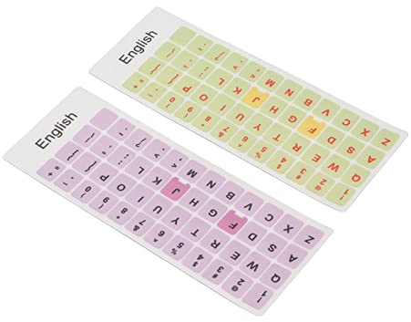 Blaihild Keyboard Stickers, English Language PVC Keycaps Stickers with Coating, for 10in to 17in Laptop PC Keyboards (D)