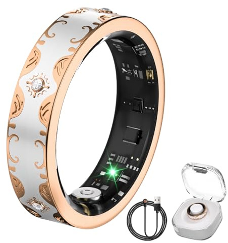 Smart Ring Women & Men,Health Rings with Sleep Tracker, Heart Rate, SpO2, Step Counter, Fitness Tracker Ring Waterproof & No Subscription Required, Gifts for Mum Her Dad, Android/iOS Compatible(9)