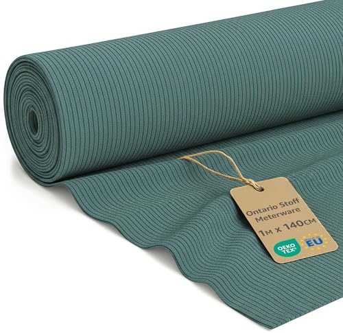 Stoff Meterware Cordstoff 1 M x 140 cm - Polsterstoff Möbelstoff Stoffe zum Nähen Cord Dekostoff Gardinenstoff Möbelstoffe für Sofa Decke Bettwäsche und Kissen Bezug Oeko-Tex Türkis