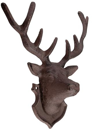 Esschert Design DB44 väggdekor hjort, myra. Brun, 23,6 cm x 21,5 cm