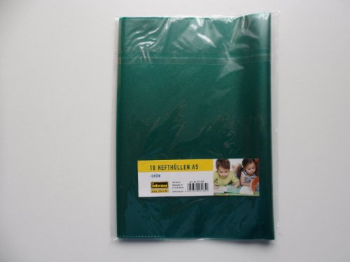 Idena 221185-10'er Pack Hefthüllen A5, transparent, grün