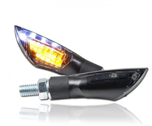 MOTORRAD LED MINI BLINKER STANDLICHT POSITIONSLICHT DUAL UNIVERSAL SCHWARZ GETÖNT