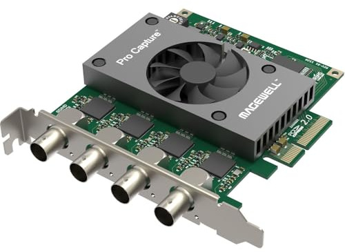 Magewell Pro Capture Quad SDI 11090 - Vierk-SD/HD/3G-SDI PCIe Capture Card für professionelle Videoaufnahme für Live-Streaming, Aufnahme & Produktion