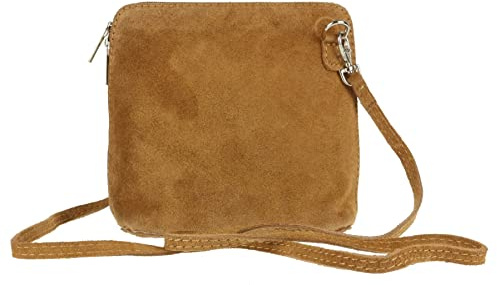 Girly Handbags Femme Croix Suede Véritable Body Sac à bandoulière Bronzage Léger