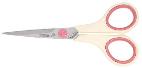 Mundial CushionSoft 5.5-Inch Fine Point Quilting Scissors – Precision Fabric & Thread Cutting, Soft Grip Handles, Stainless Steel Blades