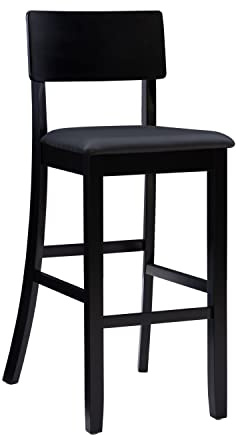 Linon Home Dcor FBA_ Torino Collection Contemporary Bar Stool, 17W x 20D x 43H, Black