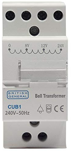British General CUB1 BELL TRANSFORMER 2 MODULE, 5E+1 Hertz, Door Mount, Corded Electric, Transformer
