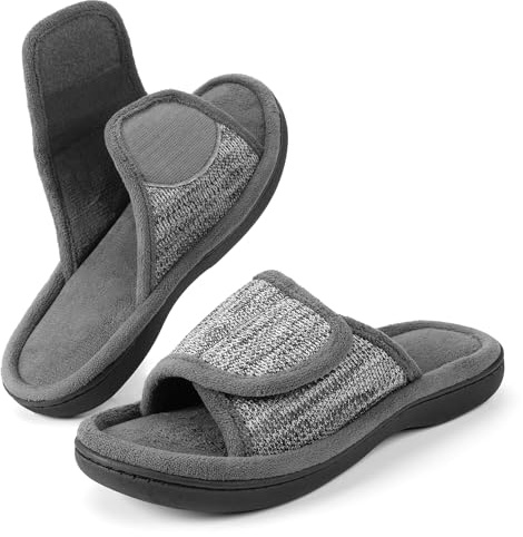 RockDove Pantofole da Donna Avvolgenti Regolabili in Memory Foam, Grigio, 42/43 EU
