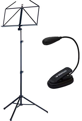 K&M 10065 Notenständer Notenpult Schwarz + keepdrum Notenpult-Leuchte