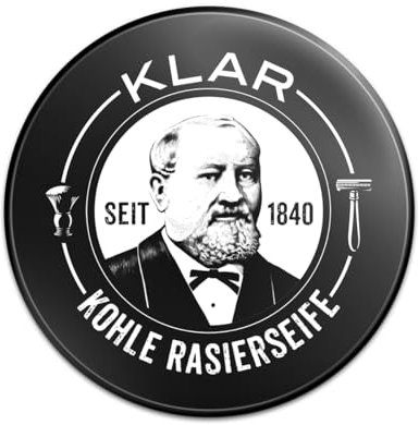 Klar Seifen Rasierseife Aktivkohle 110g, palmölfrei, Duft neutral / ohne Duftstoffe, für empfindliche, fettige und zu Akne neigender Haut 11134