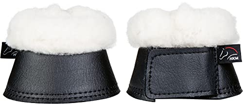 HKM Shetty Mini Shetty 12735 - Coppia di Campane per Zoccoli Comfort, in Ecopelle, con Fodera in Peluche