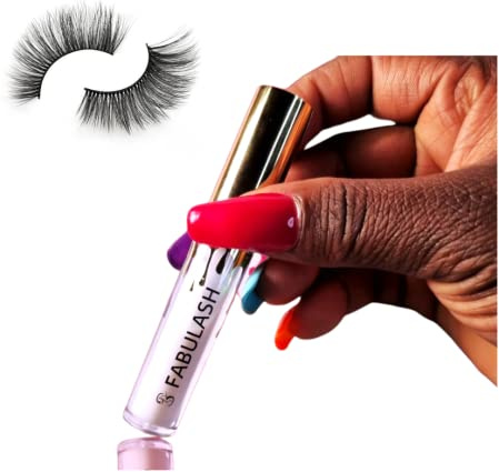 Colla per Ciglia Finte Impermeabile, 24 Ore Durata, Colla per Extensione Ciglia, Eyelash Glue, False Lash glue, Colla Adesiva Per Ciglia Ad Asciugatura Rapida 7ml 5ml (FABULASH 7ML BIANCO)