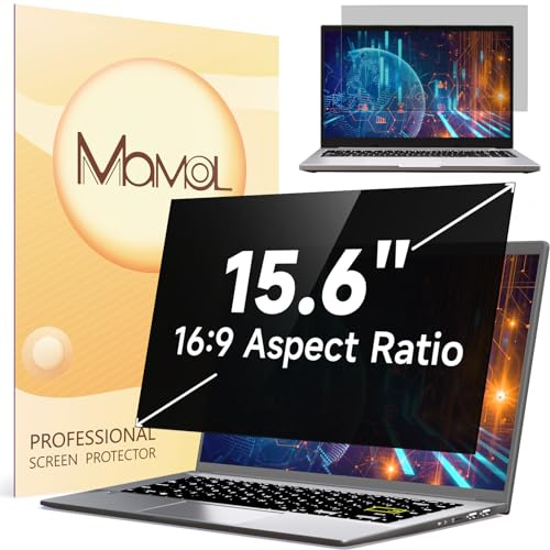 Mamol Blickschutzfolie 15,6 Zoll für 16:9 Laptop, Abnehmbarer Sichtschutz Laptop Privacy Screen Filter Anti Blaulicht Blendschutz, Displayschutz mit Lenovo/HP/Dell/Acer/Samsung/Asus/XPS