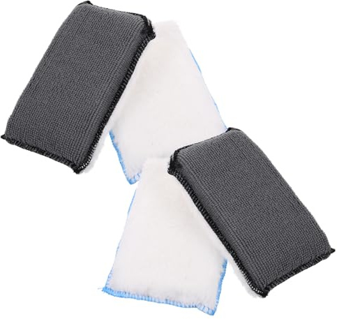 COSMEVIVI 4pcs Car Cleaning Scrub Sponge Soft Plush Material Excellent Water Absorption Interior Exterior Use for Walls Leather