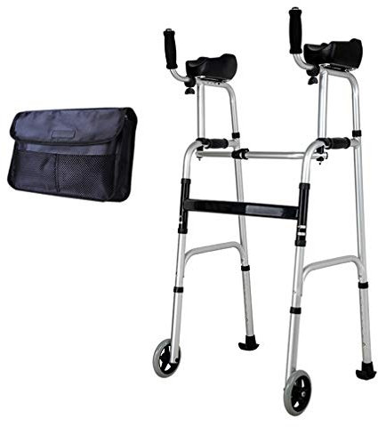 CAFIEDR Zusammenklappbarer Gehwagen für Senioren mit Abnehmbarer Armlehne – höhenverstellbarer, Leichter Rollator, Gehgestell, Mobilitätshilfe, Transportstuhl mit 2 Räd