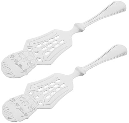 UKCOCO 2pcs Elegant Stainless Steel Absinthe Dripper Spoon Stylish Sugar for Smooth Cocktail Salad Serving Household Barware Easy to Clean