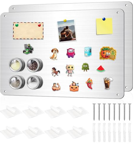 Tableau magnétique autocollant 43 x 30 cm - Tableau magnétique pour enfants, Tableaux magnétiques, Tableau magnétique en métal, Tableau blanc magnétique résistant aux rayures en acier inoxydable pour