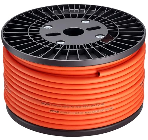 VEVOR Air Hose, 3/8'' x 250FT Hybrid Air Compressor Hose, 300 PSI Kink-Resistant Pneumatic Hoses with Three-Layer Construction for Auto & Home DIY Projetcs, All-Weather Flexibility (No Fittings)