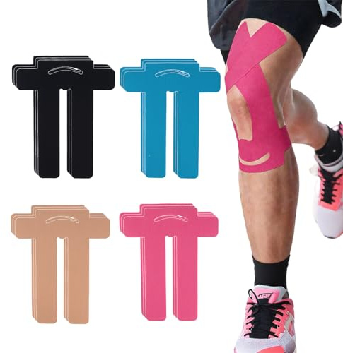 12 Stück Kinesiotapes Kinesiologie Tape Vorgeschnitten für Knie, Wasserfestes Knietapes Vorgeschnitten Knie zur Schmerzlinderung, Elastisches Baumwoll-Tape für Sport & Dauerhafte Unterstützung