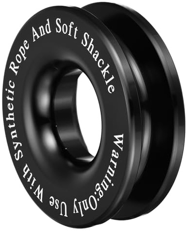 PATIKIL 66,000lbs Winch Snatch Recovery Ring | Aluminum Alloy Snatch Block Pulley Towing Ring for Soft Shackle and Synthetic Rope | for ATV, UTV, SUV, Truck Trailer Off-Road Recovery Black