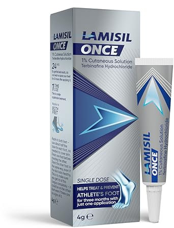 Lamisil Once - Single Dose Athlete’s Foot Treatment - Relieves Itching, Burning, Cracking Symptoms - Antifungal Solution 4g