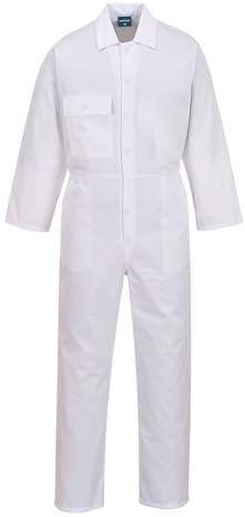 Portwest 2802 Standard-Overall Mit Verstärkten Belastungspunkten | Weiß, 2XL, Vier Taschen Für Werkzeug, Teilgummibund Für Sicherheit Und Komfort, 40+ UPF Gewebe Blockiert 98 Prozent UV