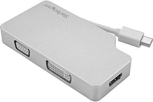StarTech.com Aluminum Travel A/V Adapter: 3-in-1 Mini DisplayPort to VGA, DVI or HDMI - mDP Adapter - 4K (MDPVGDVHD4K)