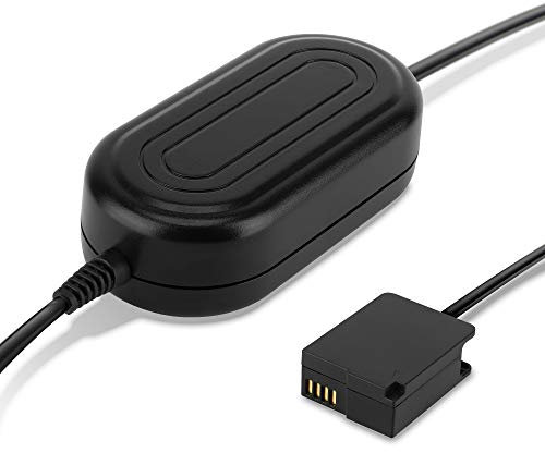 subtel Netzteil DMW-AC8 + DCC8 kompatibel mit Panasonic Lumix DMC-FZ1000, DMC-FZ2000, DMC-FZ300, DMC-FZ200, DMC-G7, DMC-G6, DMC-G5, DMC-G70, DMC-G81 – ca. 3m Akku Dummy DC Kuppler + AC Adapter