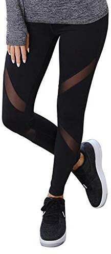 Libella Mujer Ropa Deportiva Leggings Mesh Fitness Mujeres Yoga Pantalones Malla Costura Deporte Gym Medias 4132 Noir S/M