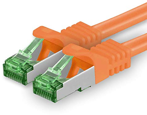 Cat7 Cable de Red Ethernet LAN 25m - Naranja - 1 Pieza - Sftp Pimf Lszh - 10 GB s RJ45 Connectores Cat6a compatible con Cat5 Cat6 Cat7a Cat8