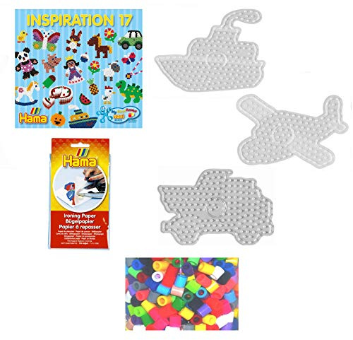 My First Hama Maxi Bügelperlen Starterset 1 (3 Stiftplatten,600 Perlen,Vorlagenheft,Bügelpapier)