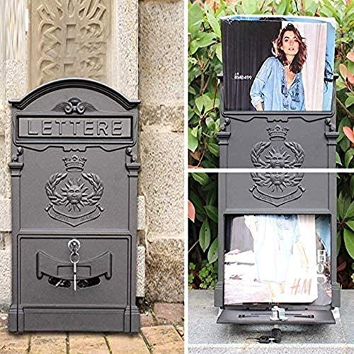 cassetta della posta Cassetta delle lettere Cassetta delle lettere a muro con serratura Cassetta postale residenziale vintage in ghisa Design con stemma Cassetta delle lettere resistente alle intempe