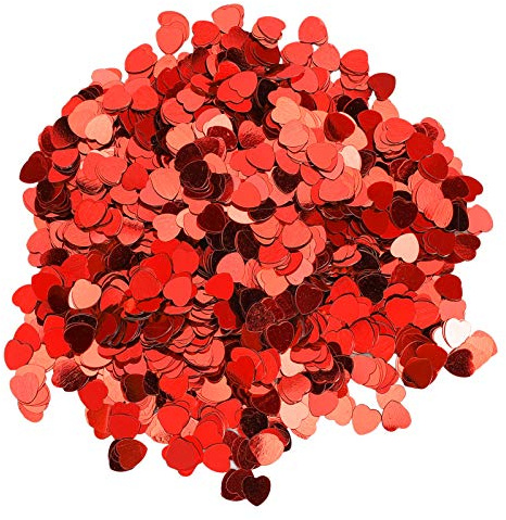 3000st Hjärtformad Konfetti Bord Konfetti Bröllop Alla Hjärtans Dag Glitter Paljetter Scatter Del Dekoration Tillbehör (Röd)