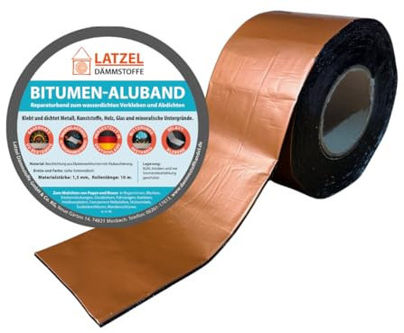 Bitumen Aluband 250 mm x 10 m Farbe Kupfer – selbstklebendes Dichtband für Dach, Regenrinne & Anschlüsse – UV-beständig wasserdicht Reparaturband – Bitumen Aluminium Abdichtband