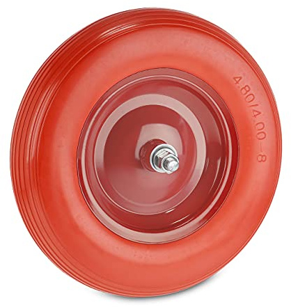 relaxdays Roue de brouette 4.80 4.00-8, Pneu en Caoutchouc Plein avec Jante Acier, Charge 120 kg, différentes Couleurs
