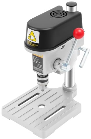Mini Drill Press Precision Benchtop Drilling Machine Elecric Portable Table Driller CNC Chuck Metal Wooden DIY Jewelry Making Crafts Tool Upgraded for Drilling Vertical & Angled Holes