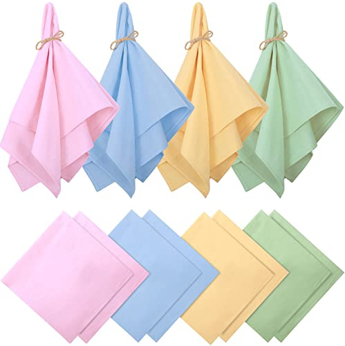 Moukeren 12 Pcs Easter Cloth Napkins 18.5 x 18.5 Inch Dinner Napkins Solid Plaid Easter and Spring Fabric Reusable Cotton Kitchen Towels for Holiday(Classic)