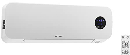 Uniprodo UNI_HEATER_10 - Termoventilatore in ceramica, da 10 a 49 °C, 1.000 W/2.000 W, telecomando, riscaldatore elettrico, termoventilatore in ceramica